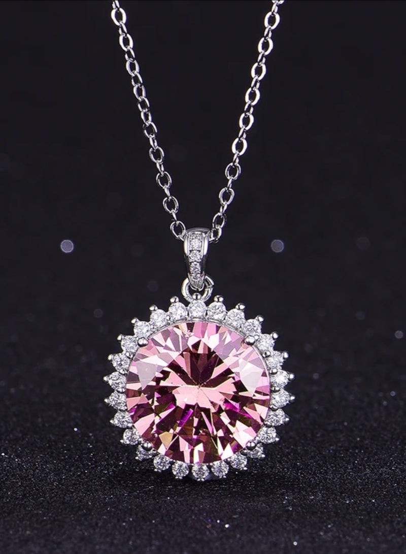 Elegant Silver Plated Cubic Zircon Necklace For Women - Image 3